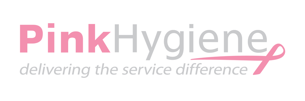 pink hygiene master logo - white (cool grey)
