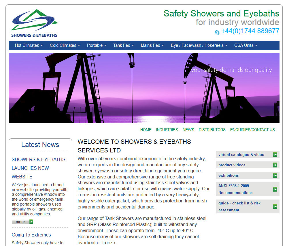 picture of home page_showers & eyebaths new web site