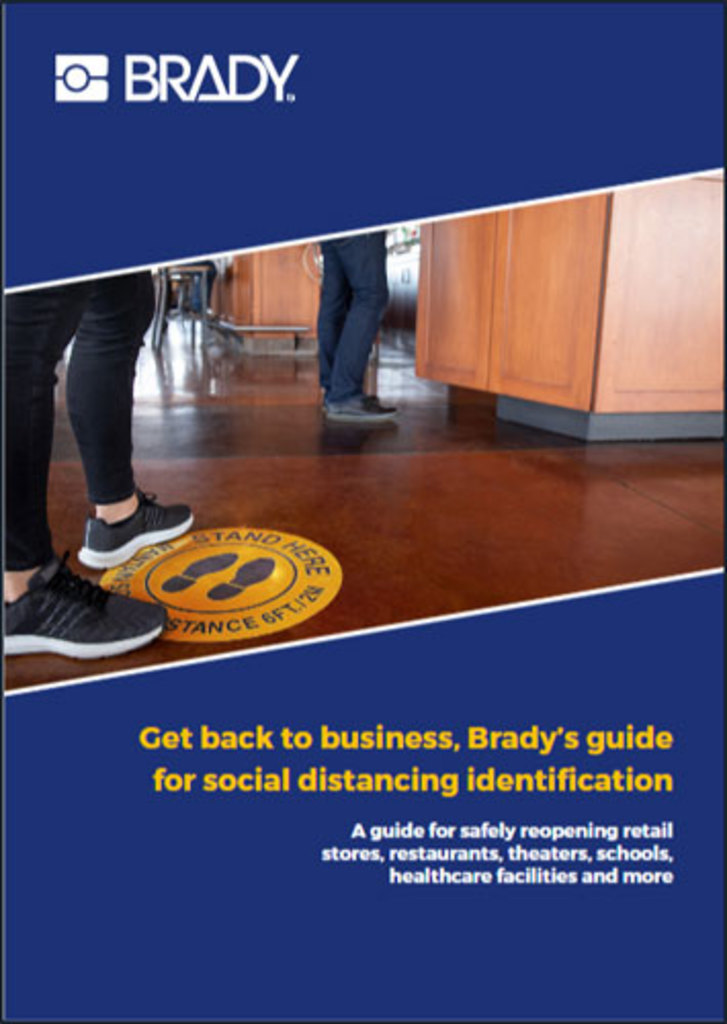 Social distancing guide from Brady