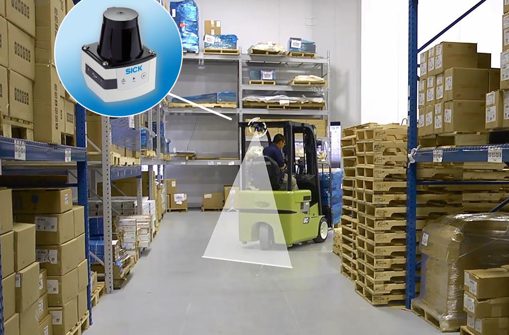 Active collision warning system for forklifts