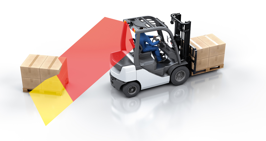 Active collision warning system for forklifts